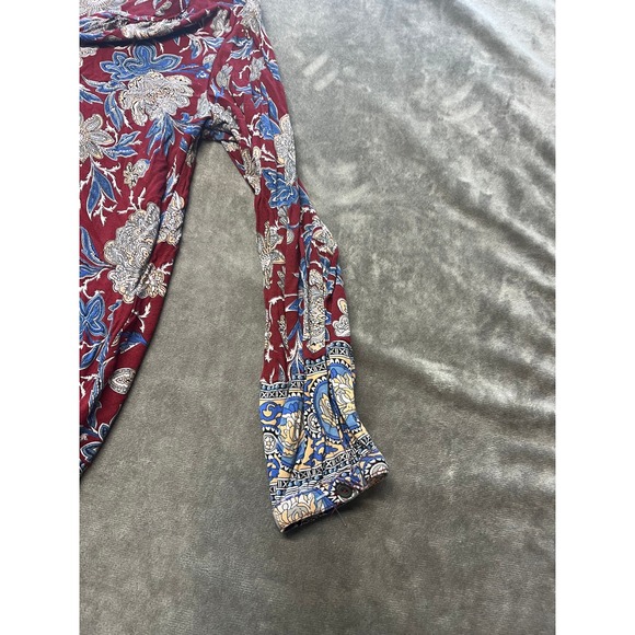 Lucky Brand Floral Print Long Sleeve Tunic Top Blouse, Bohemian Style - Picture 2 of 5